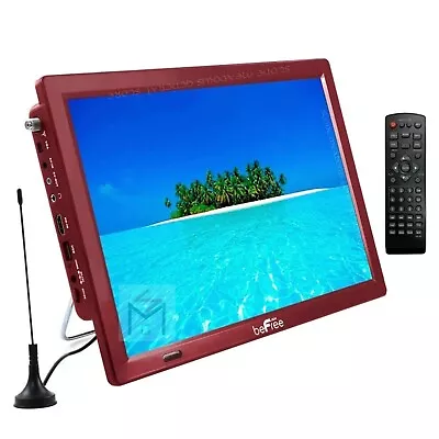 BeFree Red 14  Portable Widescreen Rechargeable LED TV W/ Remote HDMI SD AV USB • $129.94