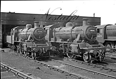 Railway Negative Larger Format 78035 - 78032 & Stanier 8F 48175 Mold Junction? • £5