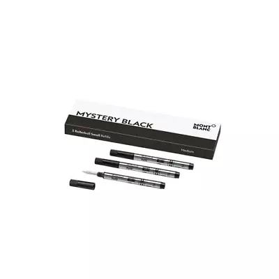 Montblanc Mystery Black Medium 3 Pack Small Rollerball Refills. • $12.99