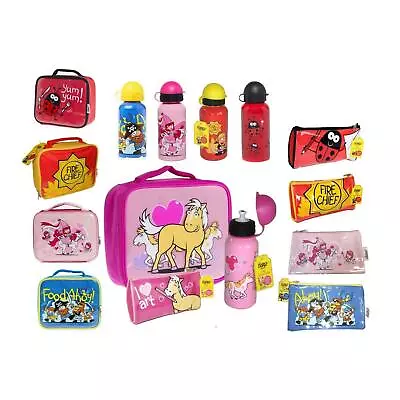 Kids School Set Water Bottle Insulated Lunch Bag And Pencil Case Promo Bugzz • £10.99