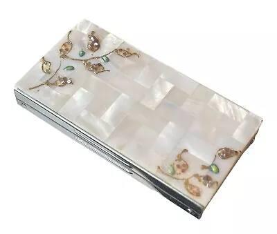 Vintage Small Case Pill Box Keepsake Mother Of Pearl Inlay  • $29.99