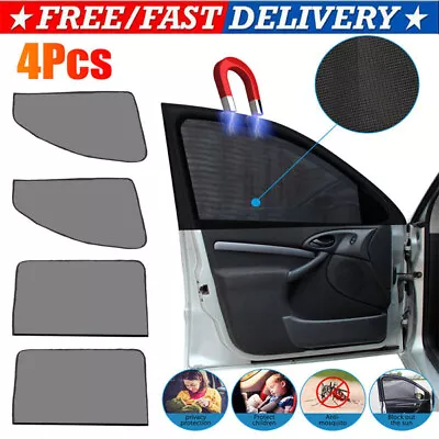 4X Magnetic Car Side Front Rear Window Sun Shade Cover Mesh Shield UV Protection • $7.45