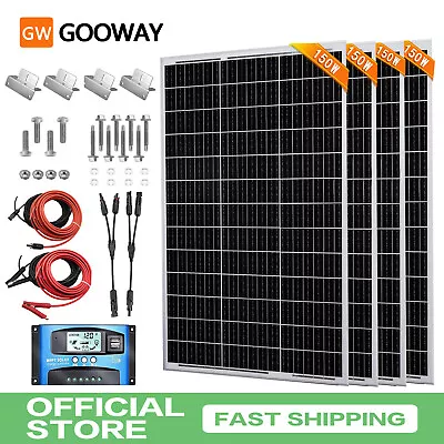 100W 150W 300W Solar Panel Kit 12V Mono Off Grid RV Campervan Caravans Boat Van • £79.99