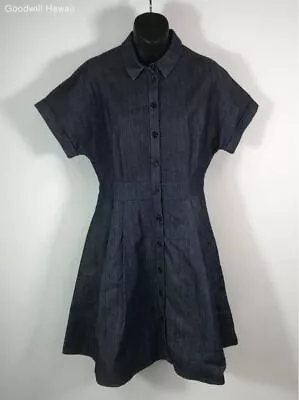 KATE SPADE Blue/Navy Short Sleeve Button Dress Women - Size 8 • $9.99