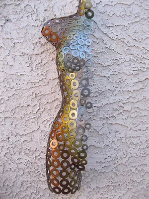 Abstract Metal Wall Art Karen Sculpture Nude Female Torso By Holly Lentz  • $199