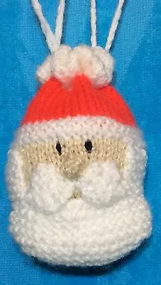 KNITTING PATTERN - Father Christmas Drawstring Gift Bag 10cms Fits Choc Orange • £3.25