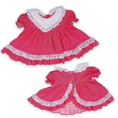 Vintage Baby Girls Red Floral + Ruffle Lace Open Back Swing Dress 3m / 6m • $31