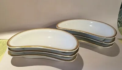 W.H. Grindley England White Bone Porcelain Dishes Set Of 6 Vintage Gold Trim • $14.99