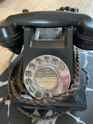 £130 • Buy ❤️Vintage Black Ex GPO Bakelite 332 L Rotary Dial Telephones X 2.