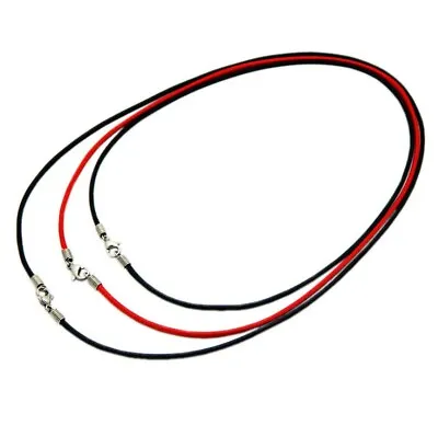 Necklace Rope Wax Woven Leather Cord Men Women Stainless Steel Coil Hook Choker • $5.95
