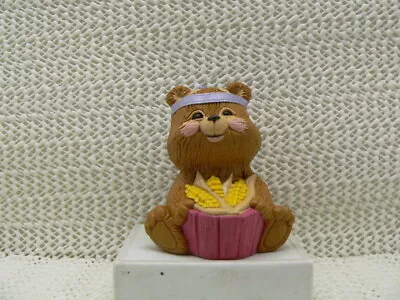 HALLMARK THANKSGIVING MERRY MINIATURE 1988 INDIAN BEAR WITH CORN W/gold Label • $9