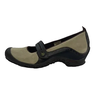 Merrell Plaza Bandeau Dark Taupe Womens Suede Mary Jane Shoes Size 9 US 40 EU  • $19.98