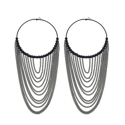 $16.49 • Buy Circular Metal Long Earrings For Women Indian Jewellery Chain Dangle Gold...