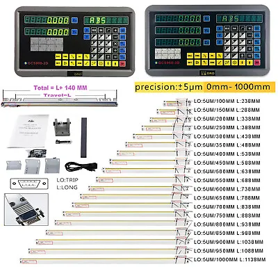 2/3 Axis Digital Readout Linear Scale DRO Display 5um For Bridgeport/Knee Mill • $99.99