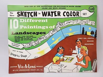 Vintage 1961 Sketch In Water Color Set By Vis-A-Lens Made In USA New Old Stock  • $153.93