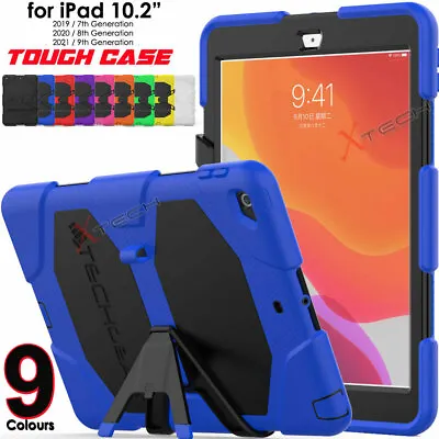 For Apple IPad 10.2 2021 9th Tough HEAVY DUTY Shockproof Rugged Stand Case Cover • £14.95