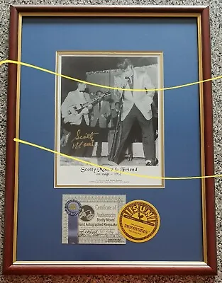 Framed Scotty Moore Autograph Photo W/ Elvis Presley + Authenticity Certificate • $500