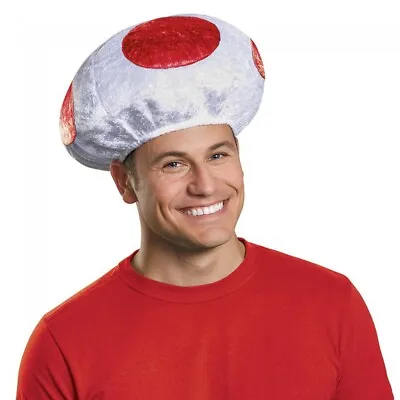 Toad Mushroom Adult Hat Super Mario Brothers Nintendo Cosplay Halloween Costume • $29.82