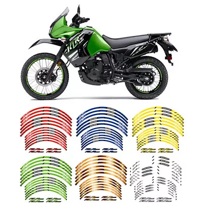 Reflective Outer Tire Rim Stickers Wheels Decal For 1987-2023 KAWASAKI KLR 650 • $17.09
