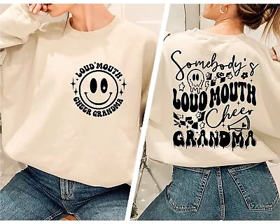 Grandma Sweatshirt Loud Mouth Cheer Grandma Gift For Grandmother Oversized • £19.29