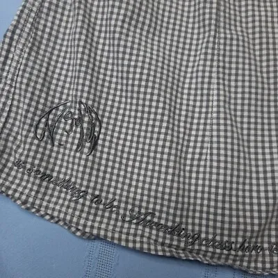 John Lennon Working Class Hero DBL Button L/S Shirt Mens XXL Gray Check Floral • $39.88