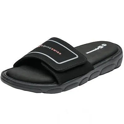 Alpine Swiss Mens Memory Foam Slide Sandals Adjustable Comfort Athletic Slides • $19.99