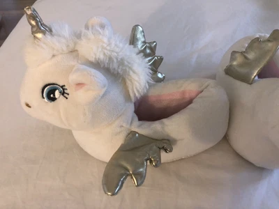 $14.99 • Buy SEED Unicorn Slippers Kids Girls Plush White Pink Gold Kids Size 2-4 / 16cm