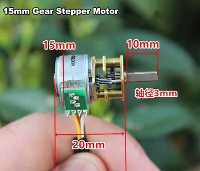 Mini 15MM DC 5V 2-phase 4-wire Full Metal Gearbox Gear Stepper Motor Smart Robot • $4.25