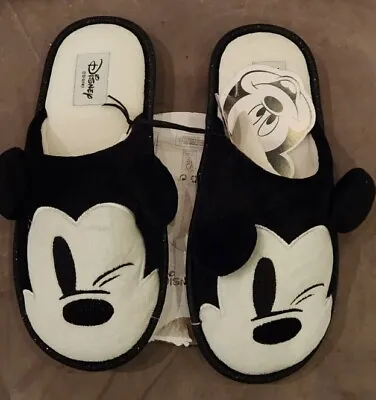 Disney Mickey Mouse Plush Black Slipper 3D Mickey X Primark  New Size Medium 3/4 • £14.99