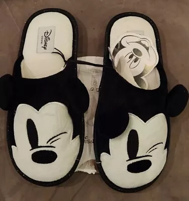 Disney Mickey Mouse Plush Black Slipper 3D Mickey X Primark  New Size Medium 5/6 • £14.99