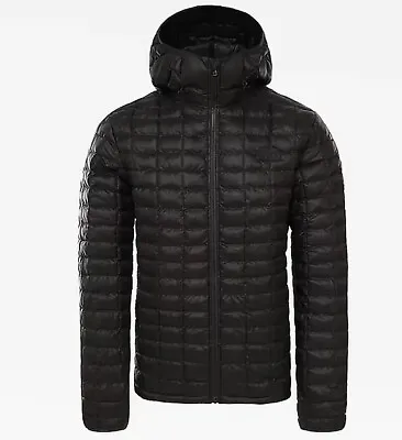 The North Face Men’s Thermoball Eco Hooded Puffer Jacket / Black / RRP £180 • £107