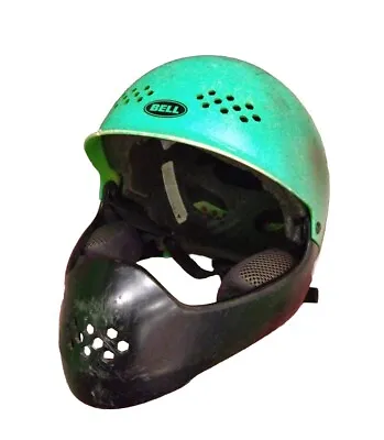 Rare Vintage Full Face Bell BMX Green Black Helmet. • $34.56