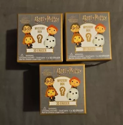 Harry Potter 3d Erasers X 3 New In Box. Ideal Present For Harry Potter Fans • £9