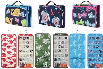 Jewelry Hanging Travel Organizer Jewelry Roll Up Bag Case Storage Holder Zippers • $12.95