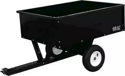 500 Lb Tow Steel Dump Cart Black Metal ATV Garden Tractor Mower Wagon Trailer • $251.35