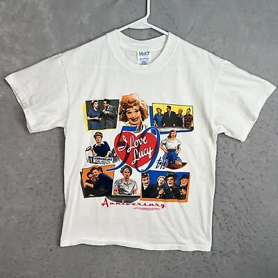 Vintage I Love Lucy 50th Anniversary TV Show Promo T Shirt Adult Medium White • $14.99