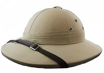 Safari Pith Helmet Deluxe Explorer Hunter Helmet Jungle Costume Hat • $44.99