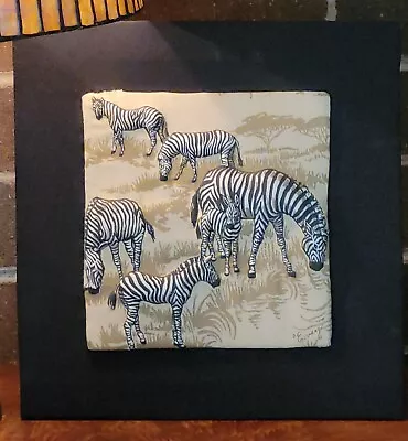 Vintage 3D Art Work Hand Made Zebras Signed Art Framed • $58