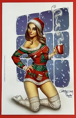 J Scott Campbell Ugly Christmas Sweater Art Print (2018) • $22.97
