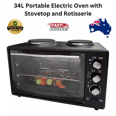 Portable Electric Oven With Hot Plates Kitchen Countertop Oven Cooking Tool 34L • $127.44