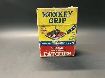 Vintage 1950s Monkey Grip Yellow Tube Patch Advertising Display Box • $19.99