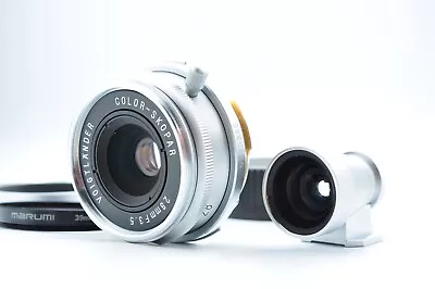 [Near Mint-] Voigtlander Color Skopar Silver 28mm F3.5 For Leica L39 Japan 10649 • $562.99