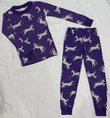 Hanna Andersson Girls Purple Unicorn Pajamas Size 5 New W/out Tags • $19.99