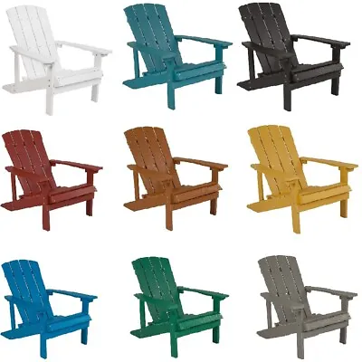 $229.96 • Buy All-Weather PU Wood Grain Adirondack Chair Anti-Rot, Peel, Splinter -9 Colors!