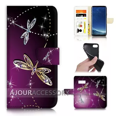 ( For Samsung S8 Plus / S8+ ) Flip Case Cover AJ40232 Bling Dragonfly • $12.99