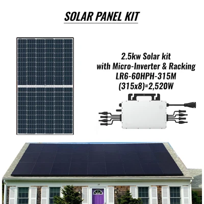 $3150 • Buy 2.5KW Solar Panel Grid Tie DIY Kit-With Micro-Inverter & Racking System