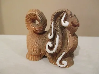 J.J. JJ Madison Unique DOG Figurine 2 1/2  Tall Ceramic & Glaze Uruguay • $5.99