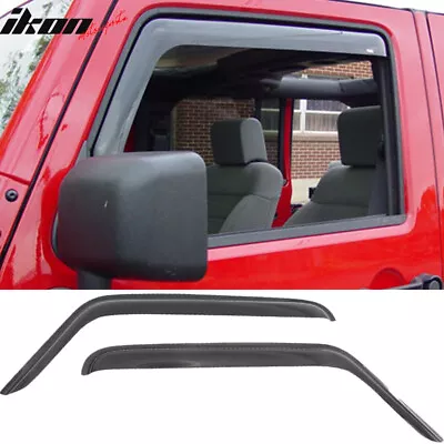 Fits 07-18 Jeep Wrangler JK 2DR Acrylic Window Visor Sun Rain Guards Vent Shade • $26.98