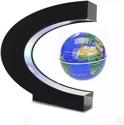 Senders Floating Globe With LED Lights C Shape Magnetic Levitation Floating Glob • £26.12