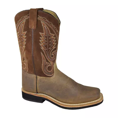 SMOKY MOUNTAIN BOOTS Men's Boonville Brown Distress Leather Western Boot (4028) • $106